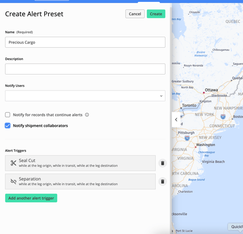 Alert Preset Configuration